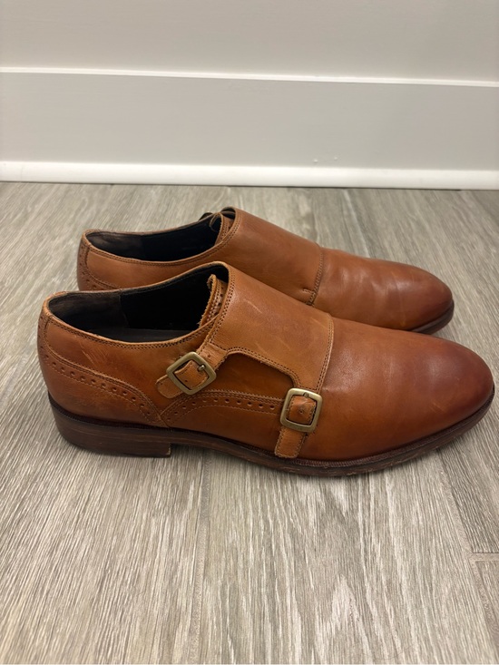 Cole Haan Men\'s Double Monk Strap Leather Dress Shoes - Brown